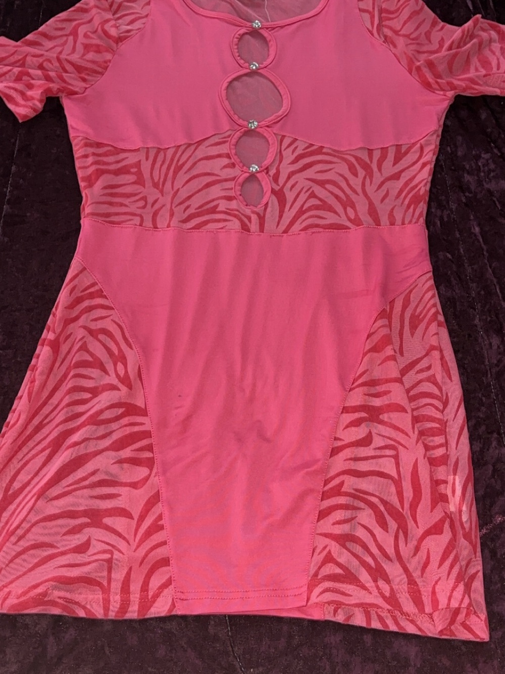 Zara Pink Zebra-Print Mini Dress
